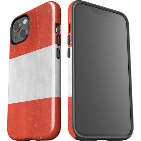 Distressed Austria Flag iPhone 14 Plus Impact Case